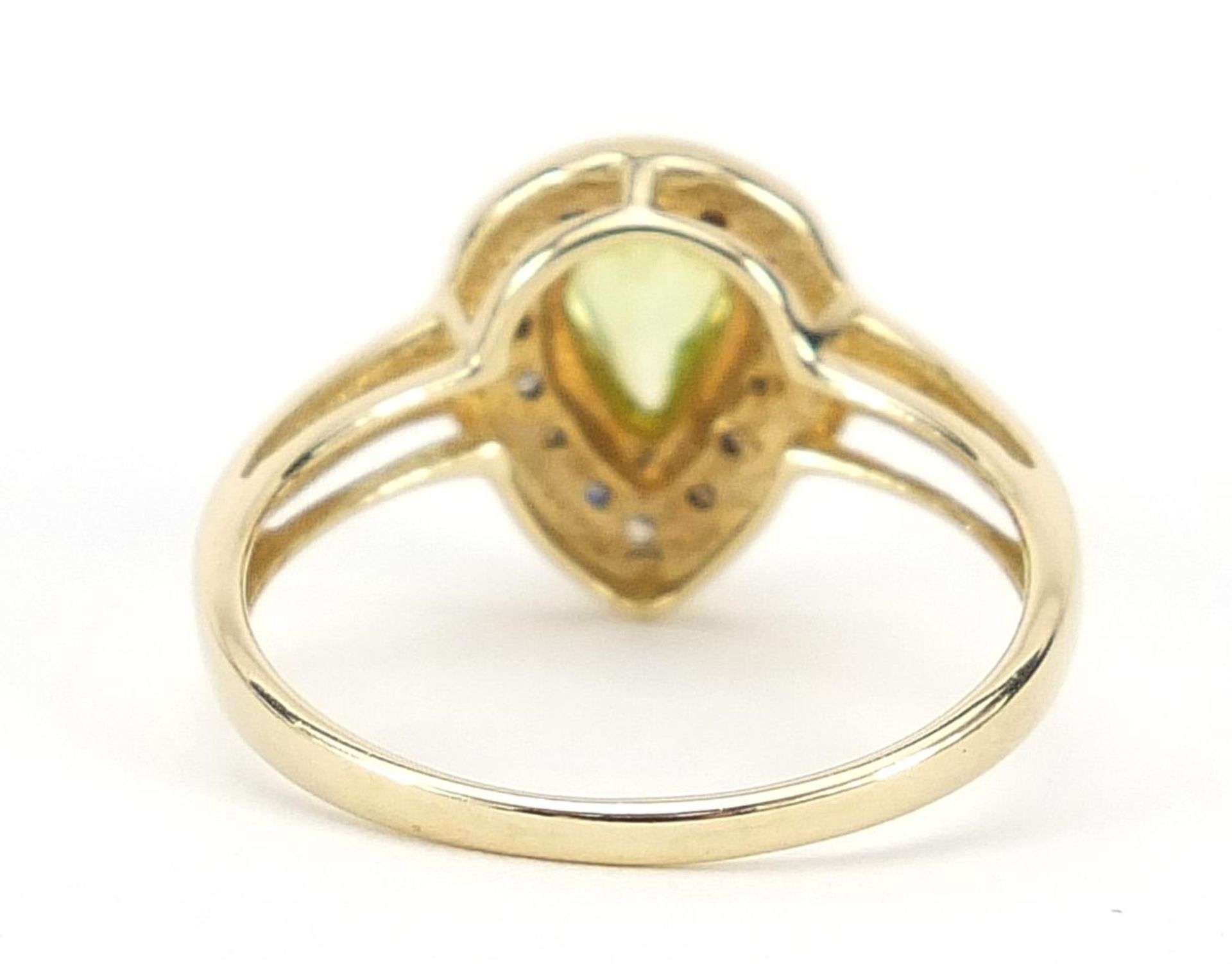 9ct gold peridot and diamond ring, size N, 2.3g - Image 3 of 6