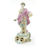 18th century Derby porcelain figure of justice, 32cm high