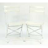 Pair of folding metal chairs, 79cm high