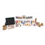 Selection of vintage toys and puzzle games to include a boxed set of carpet bowls, wooden puzzle