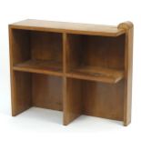 Art Deco walnut bookcase, 68cm H x 78cm W x 26cm D