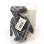Black Steiff teddy bear titled Alpaca Ant sealed in bag with certificate of authenticity, 26cm high