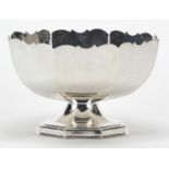 Harrison Fisher & Co, Elizabeth II octagonal silver pedestal bowl marked Sheffield 1972, 10cm high x