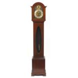 Mahogany cased grandmother clock with Westminster Whittington and Winchester chime, 178cm high