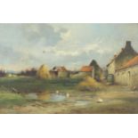 Murray Macdonald - Farmyard scene with ducks, 19th century oil on canvas, indistinct details