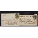 Two Victorian Indian stamps on registered covers, the largest 12cm wide