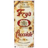 Fry's Chocolate enamel advertising sign, 77cm x 32cm