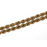 9ct gold rope twist necklace, 38cm in length, 4.8g