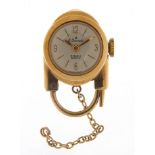Le Cheminant, ladies 9ct gold padlock clasp watch, 2.5cm high, 5.9g
