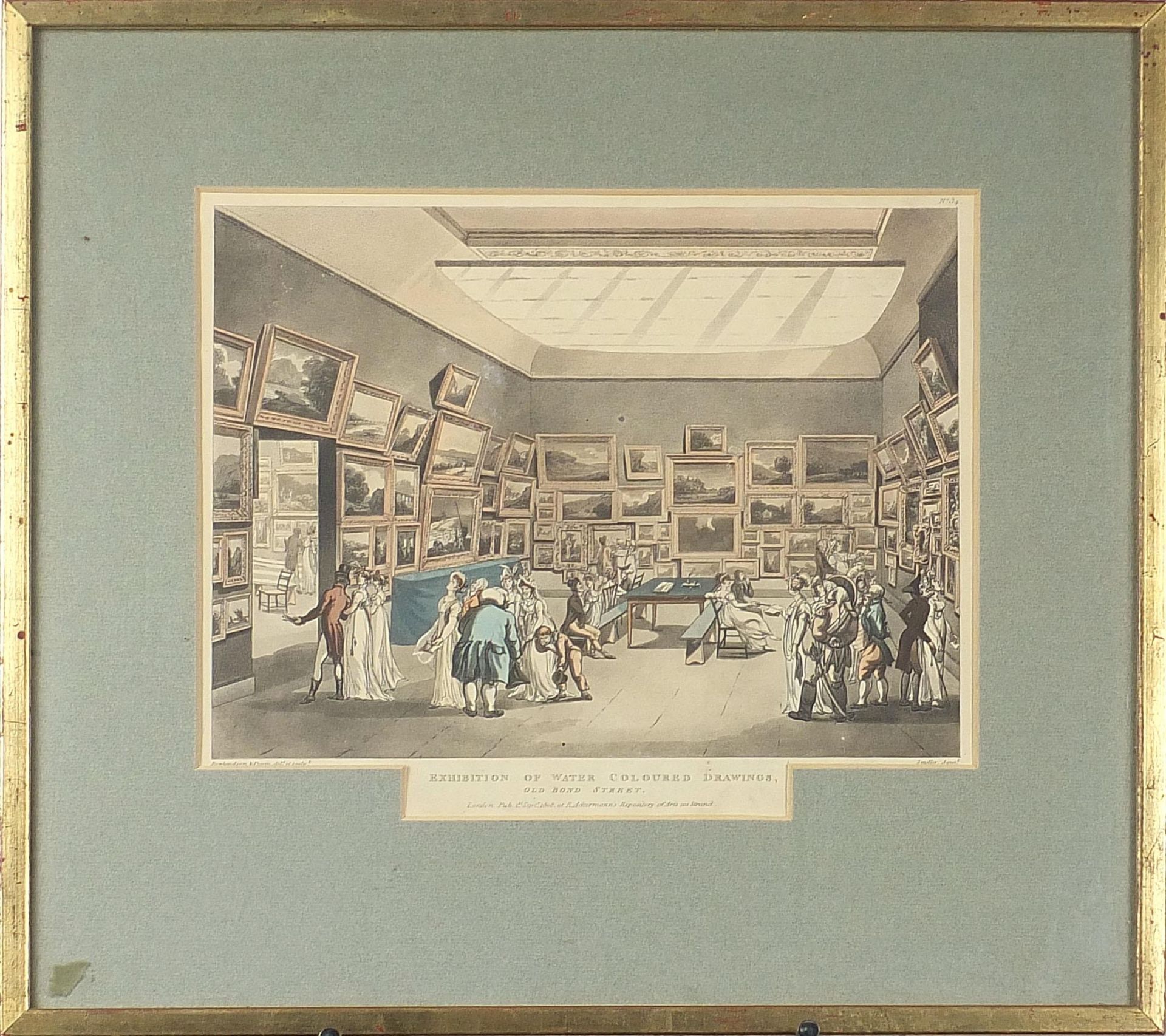 Five antique and later prints including Exhibition of Watercoloured Drawings, Old Bond street and - Image 23 of 29