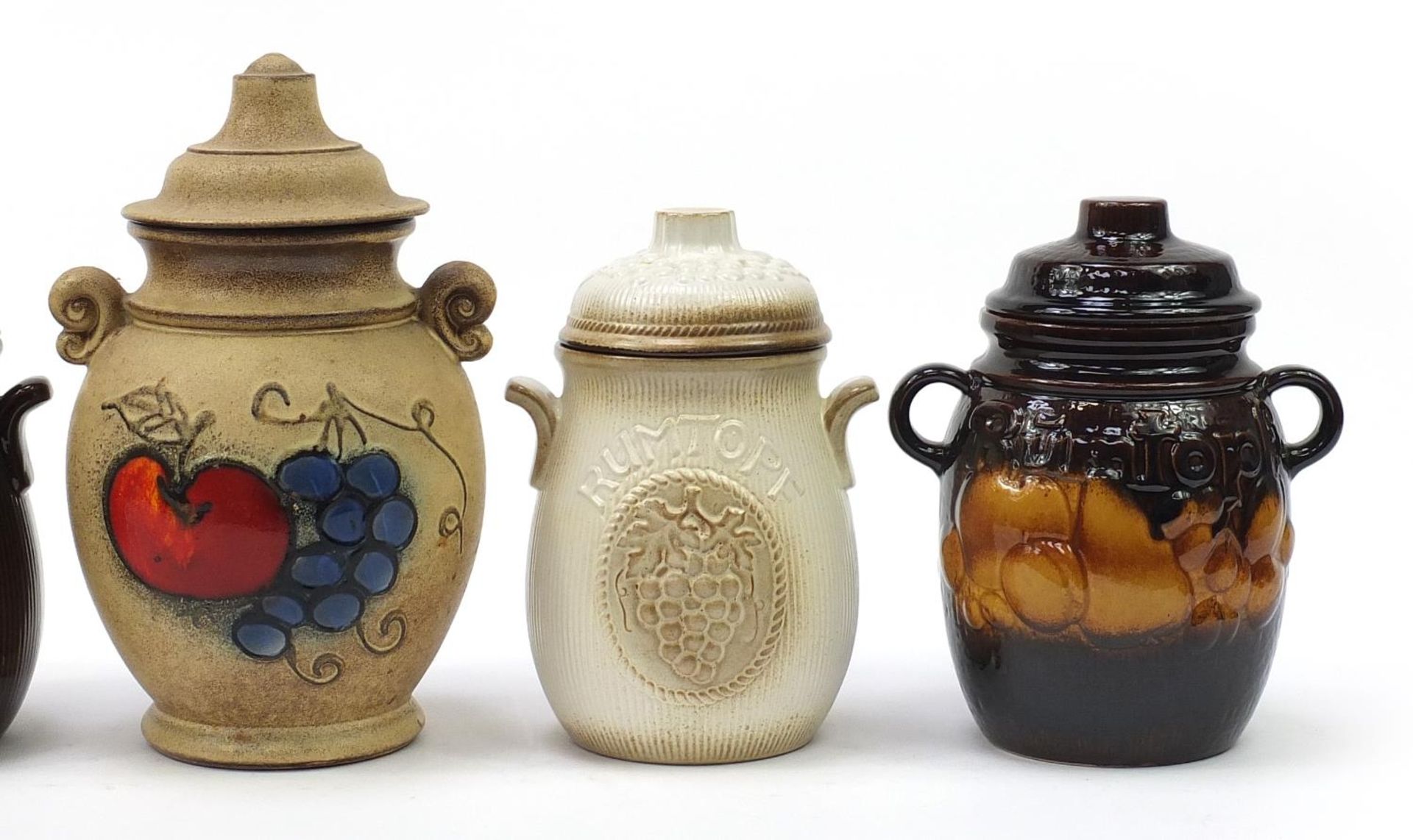 West German pottery to include four rumtopfs, one boxed and two planters, the largest 38cm high - Image 4 of 9