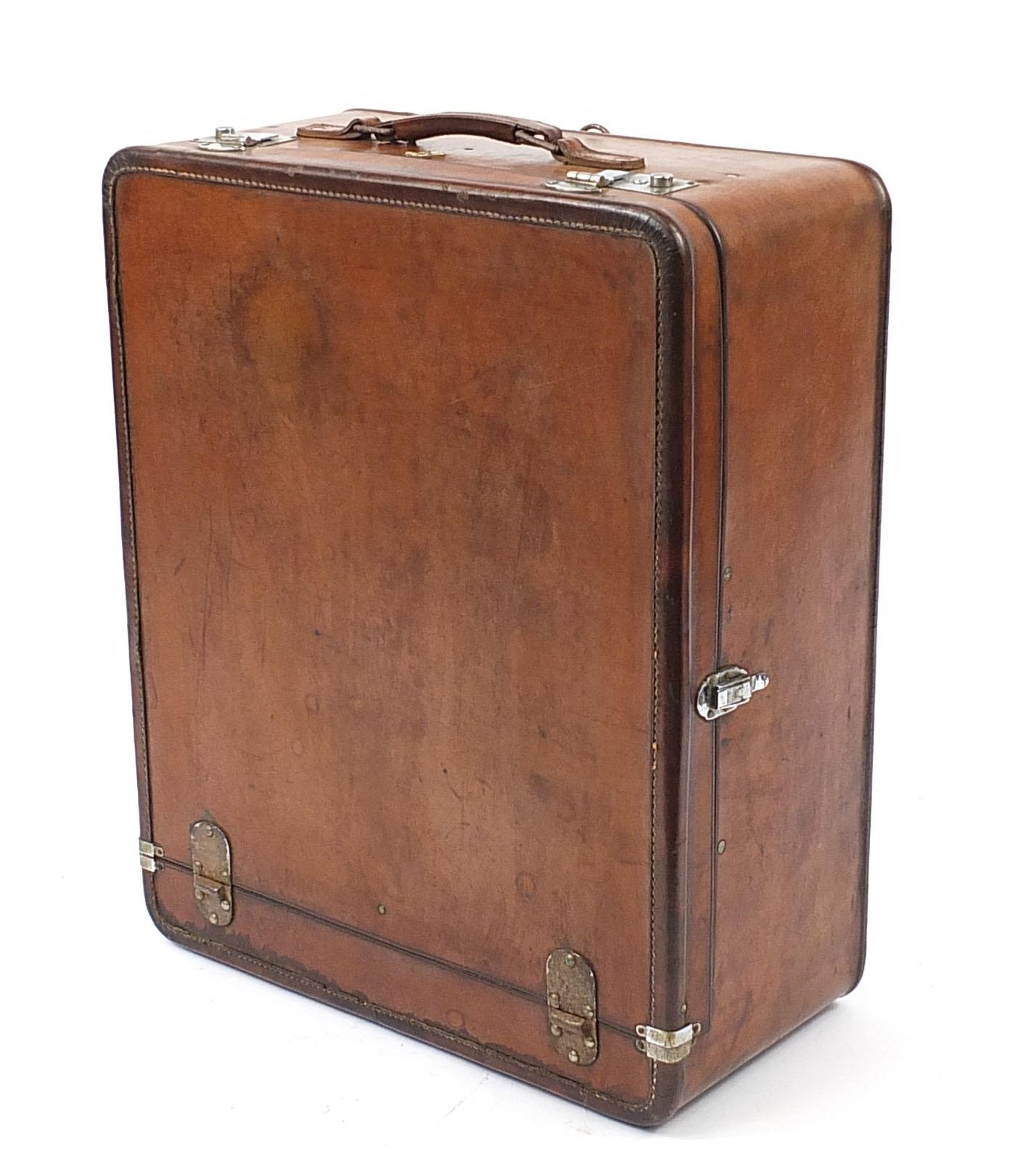 Vintage Rev Robe leather case impressed GP, 24cm H x 48.5cm W x 59cm D - Image 9 of 10