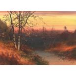 Reginald Daniel Sherrin - Autumn landscape with silver birches, 20th century signed watercolour,