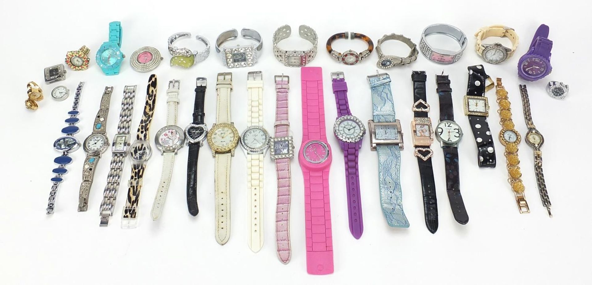 Collection of ladies dress wristwatches and ring watches including Betty Boop