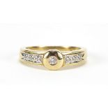 9ct gold diamond ring, size N, 3.1g