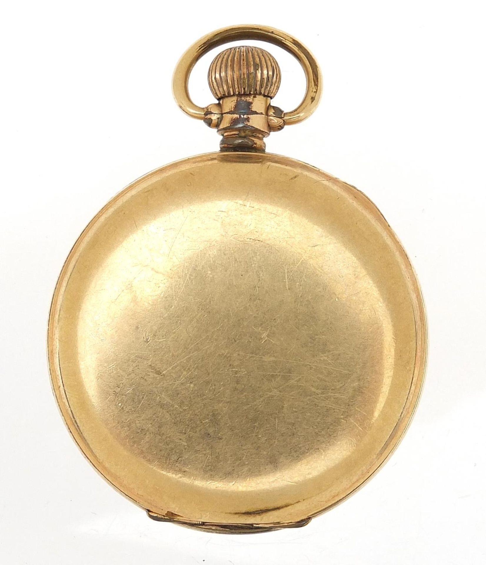 Gentlemen's gold plated half hunter pocket watch with subsidiary dial, 50mm in diameter - Bild 3 aus 9
