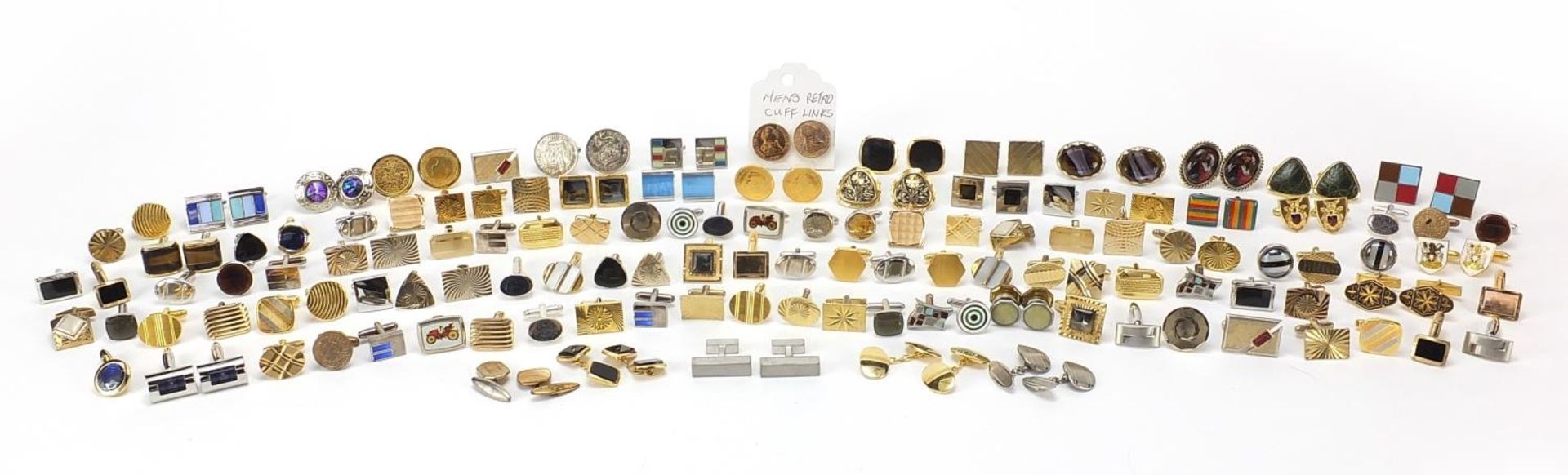 Large collection of cufflinks, including some enamel