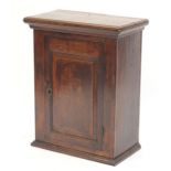 Antique oak hanging cupboard enclosing two shelves, 75cm H x 60cm W x 33cm D