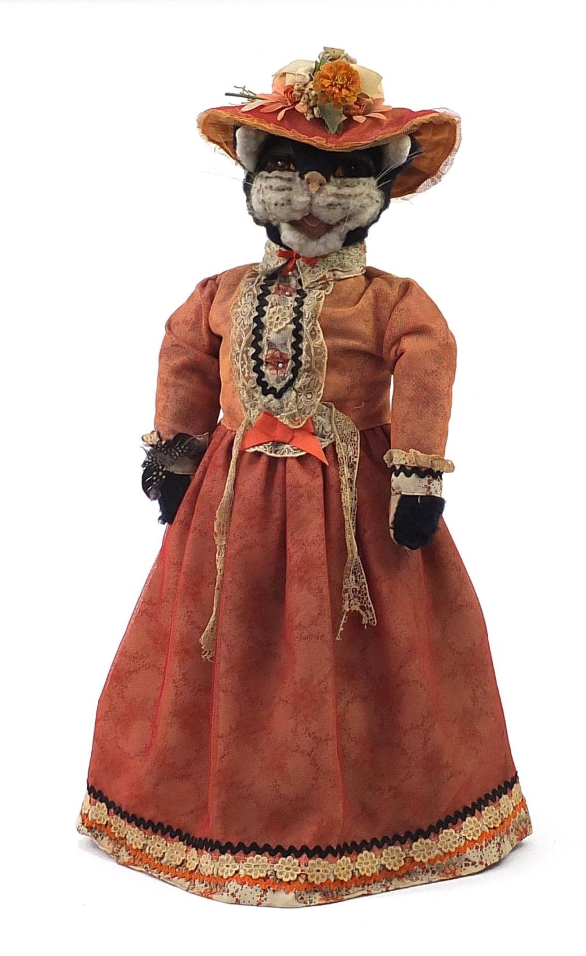 Large cat doll, possibly by Diana Seifert, 74cm high