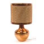Contemporary copper table lamp with shade, 45cm high