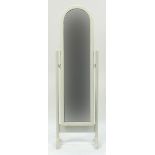 White painted wood cheval mirror, 140cm high