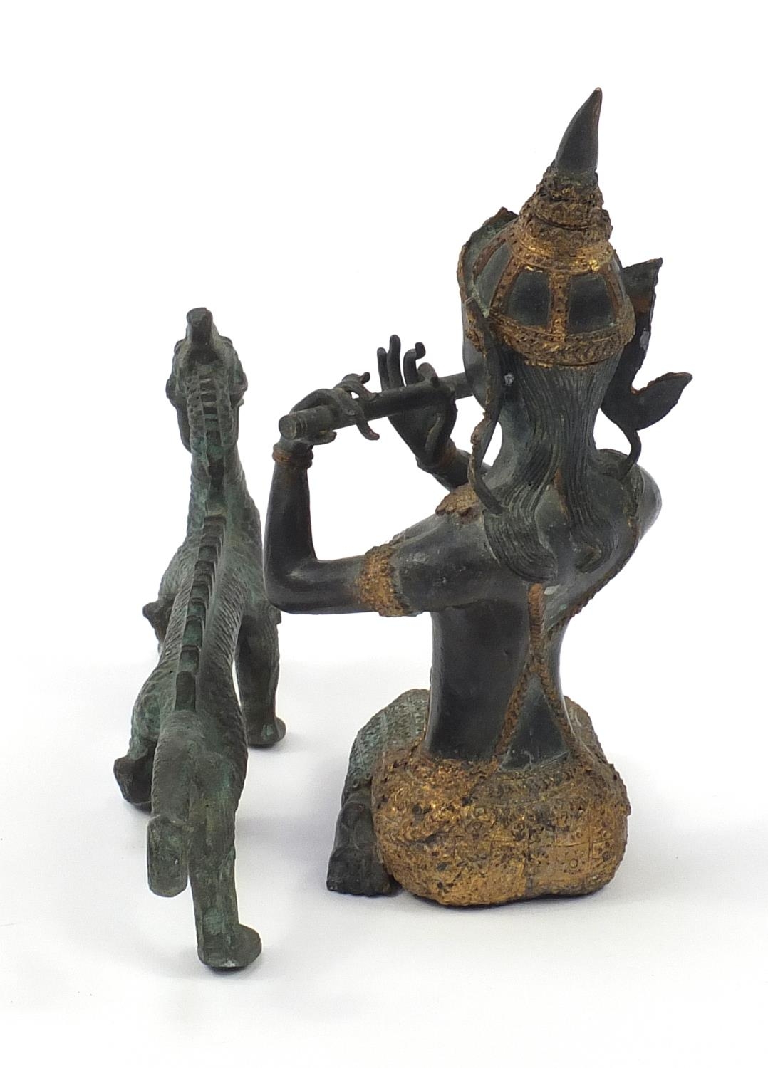 Thai patinated bronze figure of a deity and Chinese dragon - Image 6 of 9