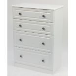 Contemporary white four drawer chest, 107cm H x 77cm W x 40cm D