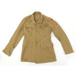 British military World War II 1949 Khaki drill jacket with L Silberston & Sons Ltd label, size 12