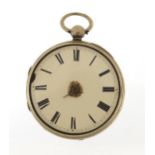 J Richards, open face pocket watch, the fusee movement numbered 20933, 52mm in diameter