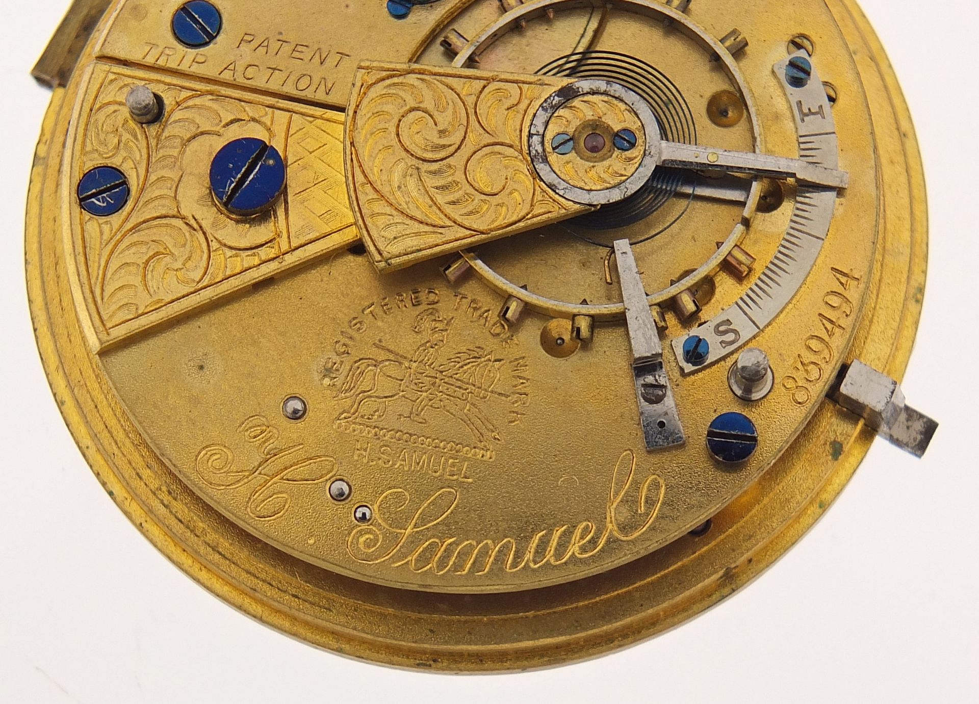 The Climax Trip Action Patent, gentlemen's silver open face pocket watch by H Samuel, the movement - Image 6 of 8