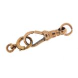9ct rose gold two piece clasp, 3cm in length, 3.0g