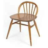 Ercol light elm dressing table chair, 63cm high