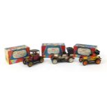 Three Schuco Old Timer wagons with boxes