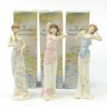 Three Royal Doulton Impressions figurines comprising Secret Thoughts, Summer Blues and Daybreak, the