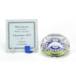 Whitefriars limited edition Millefiori paperweight, Christmas 1975, numbered 660 to the base, 7.