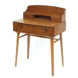 Ercol light elm dressing table with three drawers, 93cm H x 68.5cm W x 48cm D