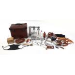 Vintage brown leather medical bag from the estate of Dr John Bodkin Adams, containing instruments