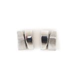 Pair of 9ct white gold stud earrings, 7.2mm x 6.2mm, 1.5g