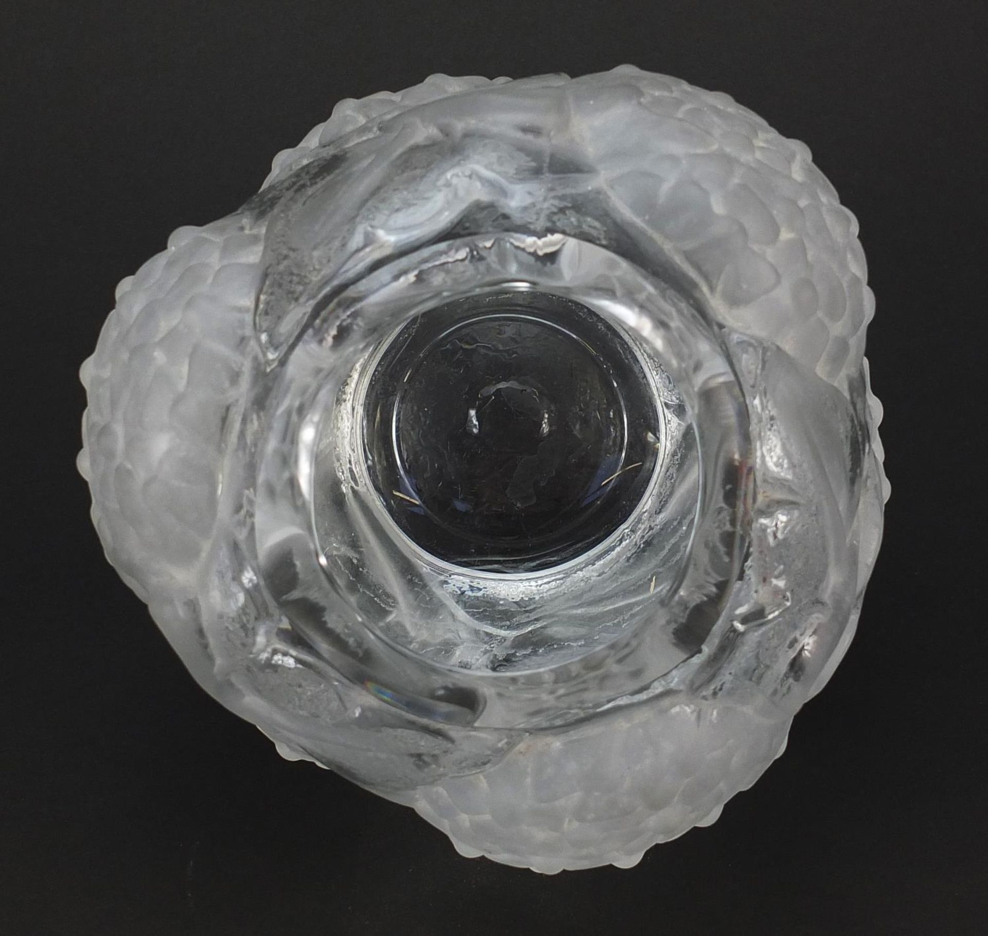 Lalique design frosted and clear glass vase, 16cm high - Image 3 of 4