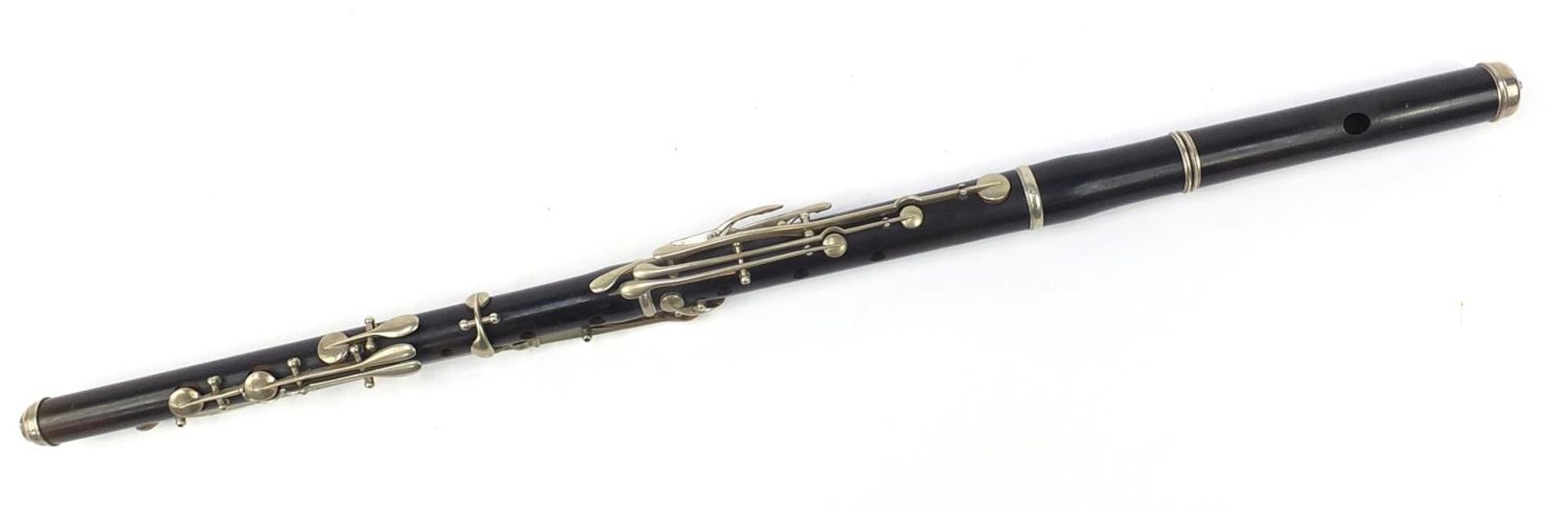 Jul Ludemann rosewood three piece flute with silver plated mounts and case - Bild 2 aus 9