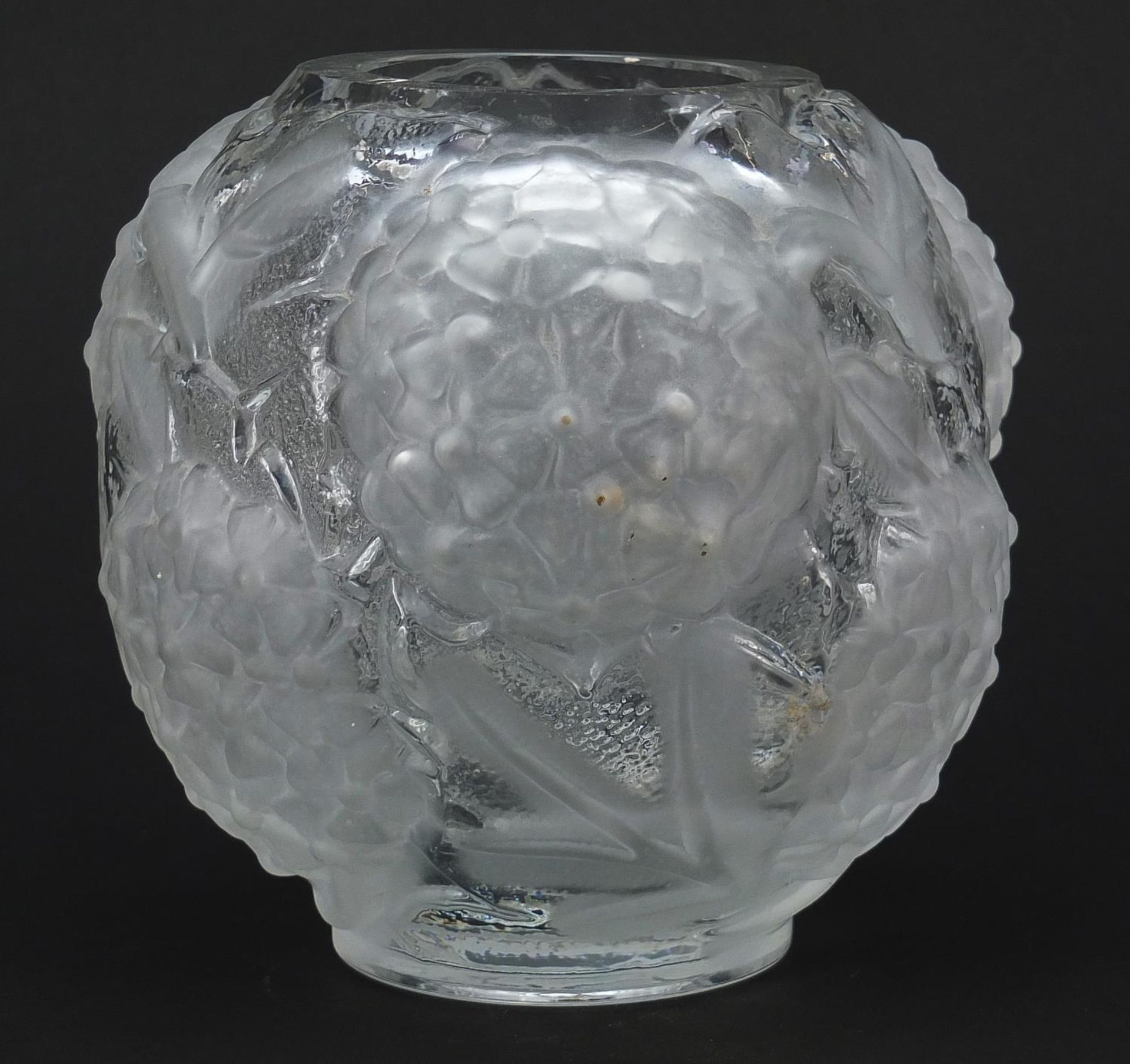 Lalique design frosted and clear glass vase, 16cm high - Image 2 of 4