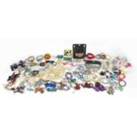 Large selection of costume jewellery, mostly necklaces, bracelets and simulated pearls