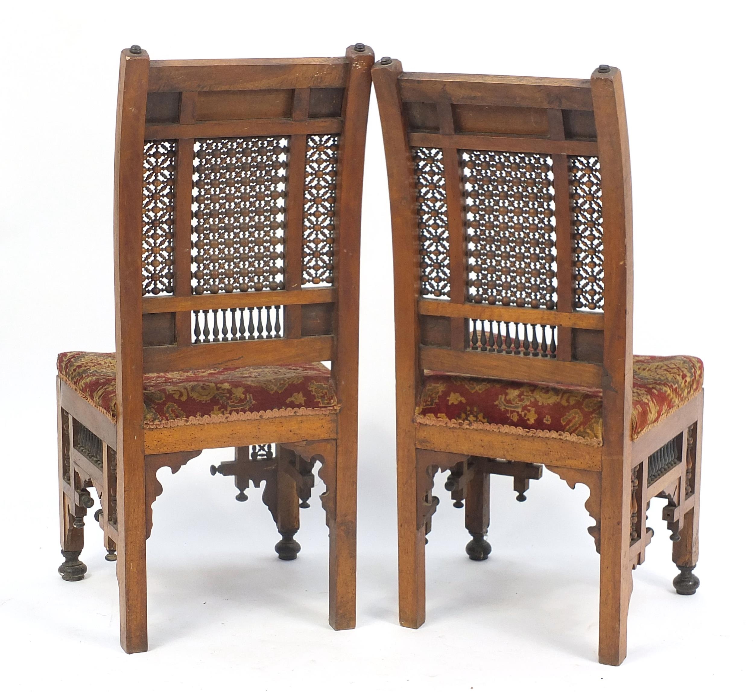 Pair of antique Syrian Moorish design chairs, 97cm high - Image 5 of 5