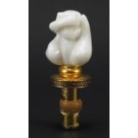 Faberge monkey design bottle stopper, patented in Germany, 10cm high