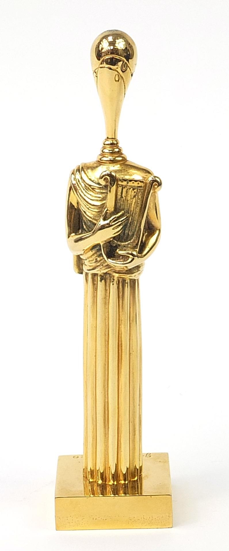 Giorgio de Chirico, Muse of the Music, Italian brass sculpture with fitted case having Fratelli