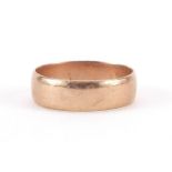 9ct rose gold wedding band, size K, 2.0g