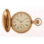 Waltham Mass, gentlemen's gold plated full hunter pocket watch, the movement numbered 4653941,