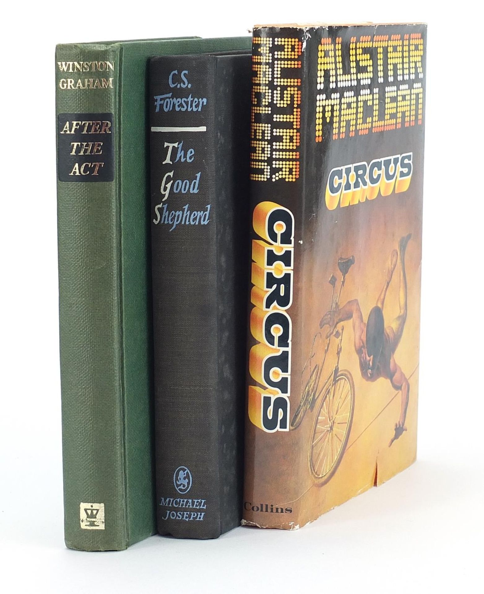 Three hardback books comprising Circles by Alistair Maclean, The Good Shepherd and After the Act