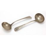 Richard Crossley, pair of George III silver ladles, London 1800, 16.5cm in length, 95.6g