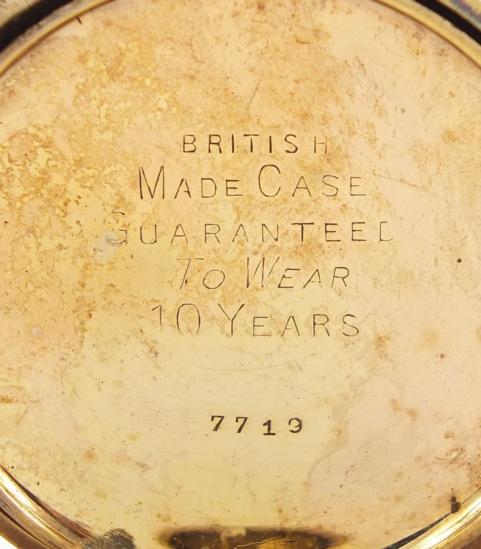 Gentlemen's gold plated half hunter pocket watch with subsidiary dial, 50mm in diameter - Bild 7 aus 9